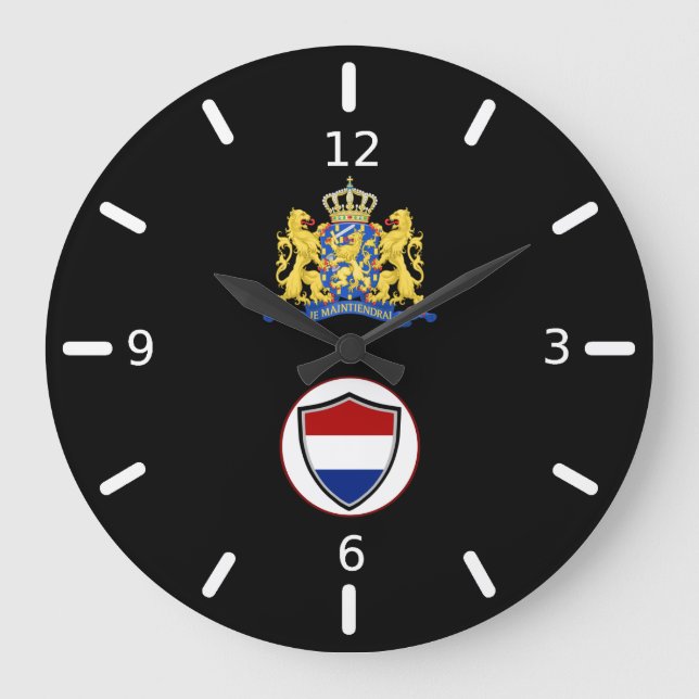 Drapeau néerlandais-manteau de bras grande horloge (Recto)