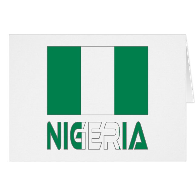Drapeau nigérian et Nigeria (Devant horizontal)