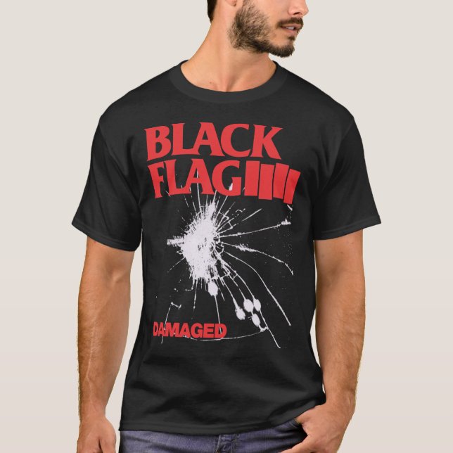 Drapeau noir - T-shirt Premium endommagé (Devant)