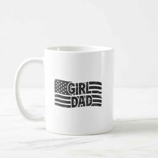 Drapeau noir vintage JEUNE FILLE PAPA Mug (Gauche)