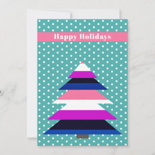 Drapeau non binaire arbre de Noël Carte de vacance