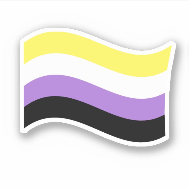 Drapeau Non Binaire Ondulé Autocollant (Devant)