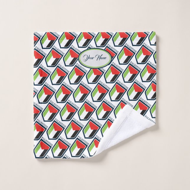 Drapeau palestinien et palestinien Customisé (Gant de toilette)