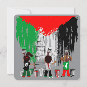 Drapeau palestinien peint par des enfants de Gaza