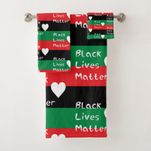 Drapeau panafricain Black Lives Matter Cœur blanc