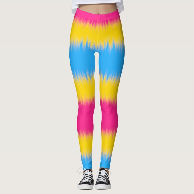 Drapeau Pansexuel large bande Leggings (Devant)