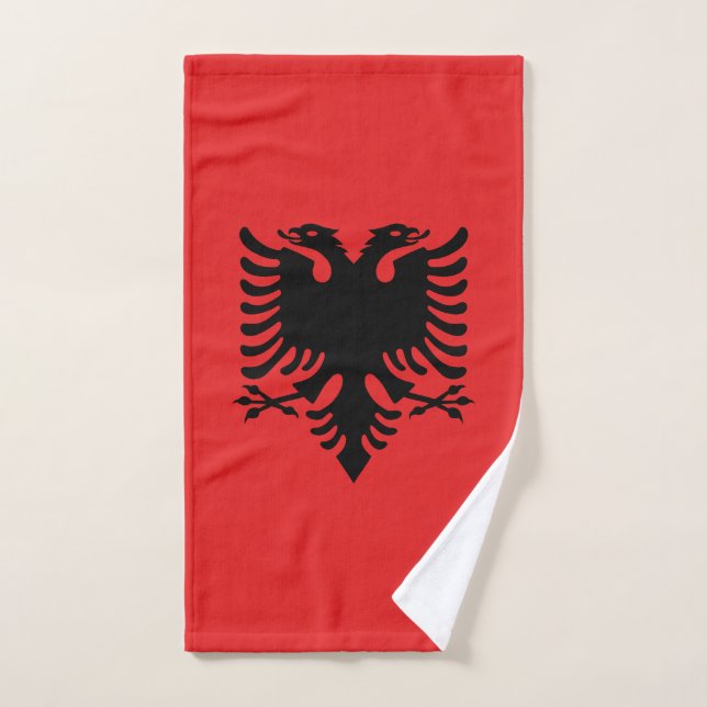 Drapeau patriotique albanais (Serviette à main)