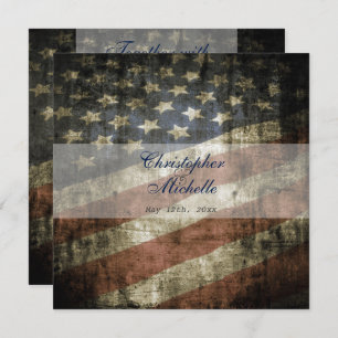 Drapeau patriotique américain avec Faire-part de m