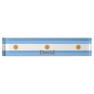 Drapeau patriotique argentin Nom Plaque