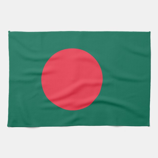Drapeau patriotique bangladais serviette de cuisin (Horizontal)