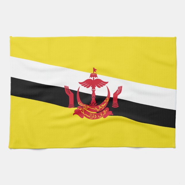 Drapeau patriotique Brunei Serviette de cuisine (Horizontal)
