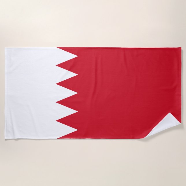 Drapeau patriotique de Bahreïn Serviette de plage (Devant)