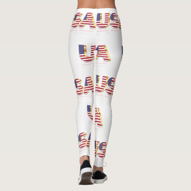 Drapeau patriotique USA Leggings (Dos)