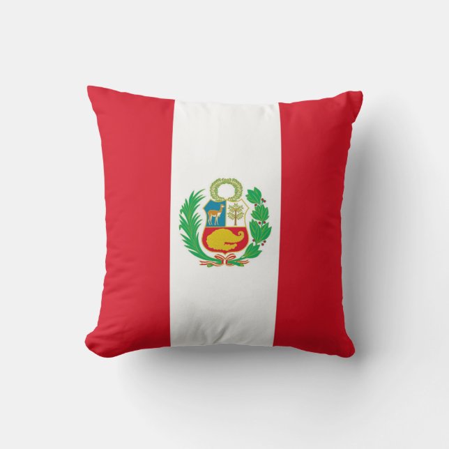 Drapeau Péruvien sur Coussin MoJo Américain (Recto)