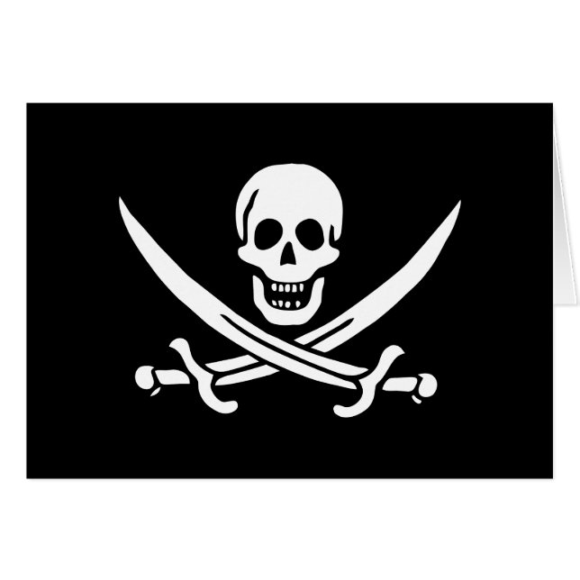 Drapeau pirate crâne épées croisées (Devant horizontal)