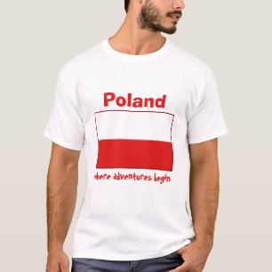 Drapeau Pologne + Carte + Texte T-shirt