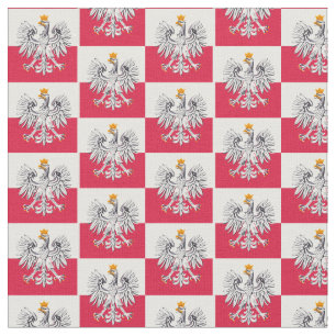 Drapeau polonais et aigle polonais, tissu branché