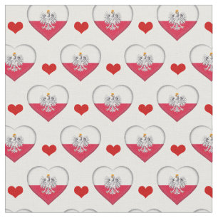 Drapeau polonais et mode du Coeur rouge Tissu /Pol
