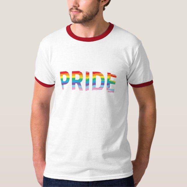 Drapeau PRIDE Rainbow LGBTQIA, T-shirt Cool Ringer (Devant)