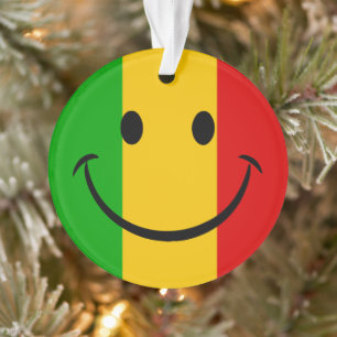 Drapeau Rasta Émoji Sourire Rayures Reggae