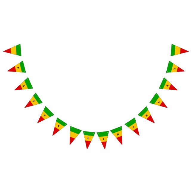 Drapeau Rasta Reggae Joyeux Anniversaire (Tout)