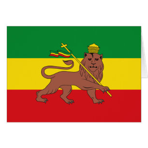 Drapeau rastafarien d'Ethiopie Lion de Juda