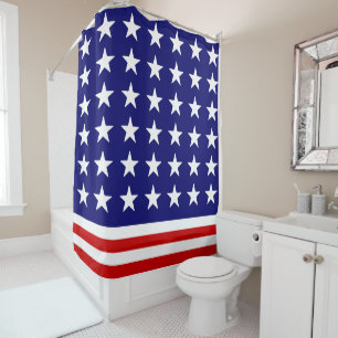 Drapeau rideau de douche - Décor de bain patriotiq