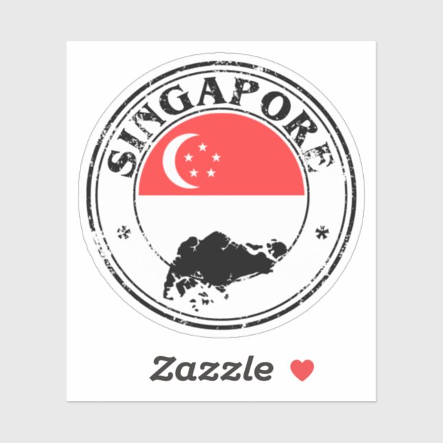Drapeau Rond Sticker De Singapour Pour Ordinateur  (Feuille)