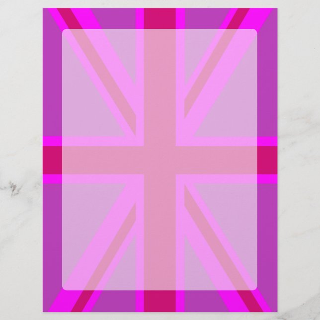 Drapeau rose Fuchsia Union Jack (Devant)