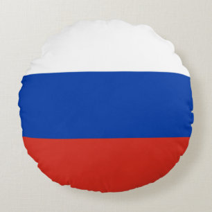 Drapeau russe (Russie) Coussin rond