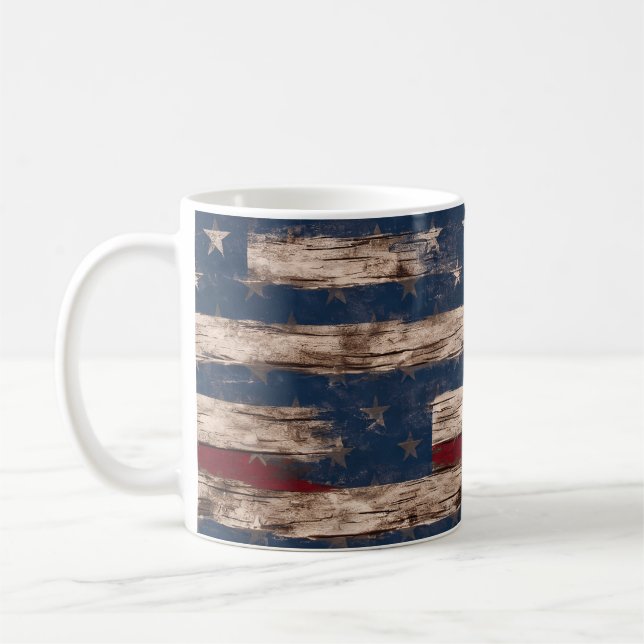 Drapeau rustique américain classique Mug (Gauche)