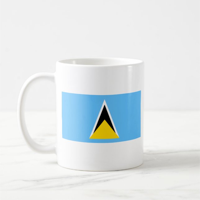 Drapeau Sainte-Lucie ~ Carte Mug (Gauche)