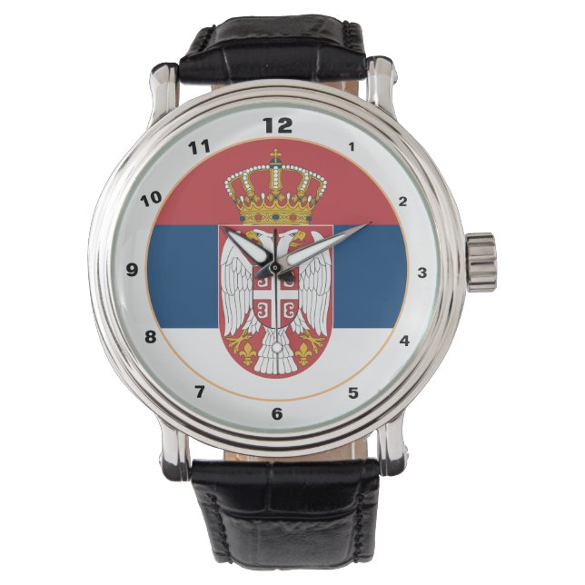 Drapeau serbe & serbe mode tendance / montre desig (devant)