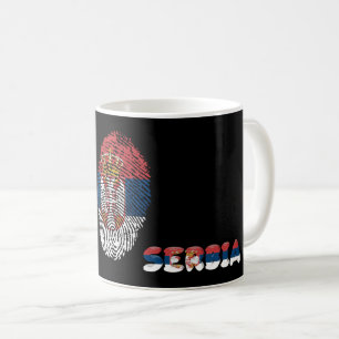 Drapeau serbe tactile marque tasse de café
