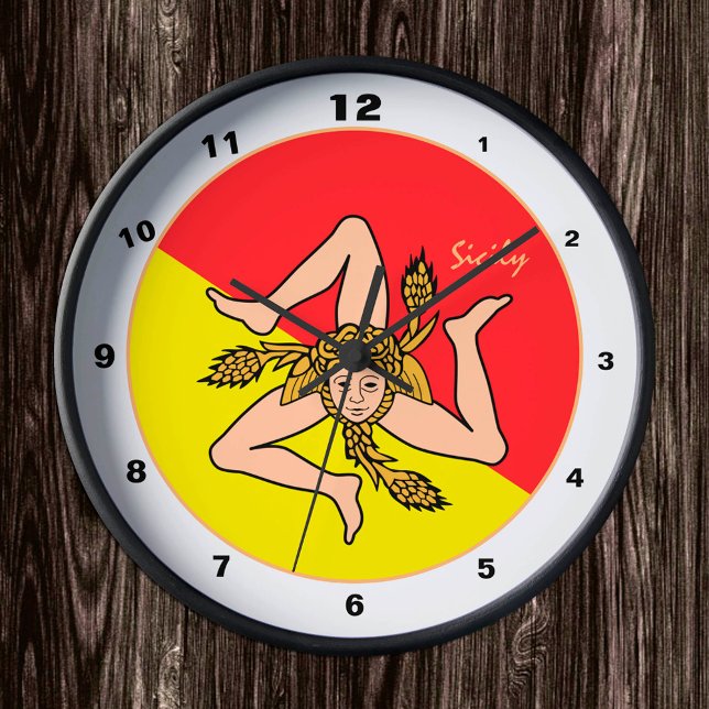 Drapeau sicilien, horloge de mode sicilienne / des (Créateur téléchargé)