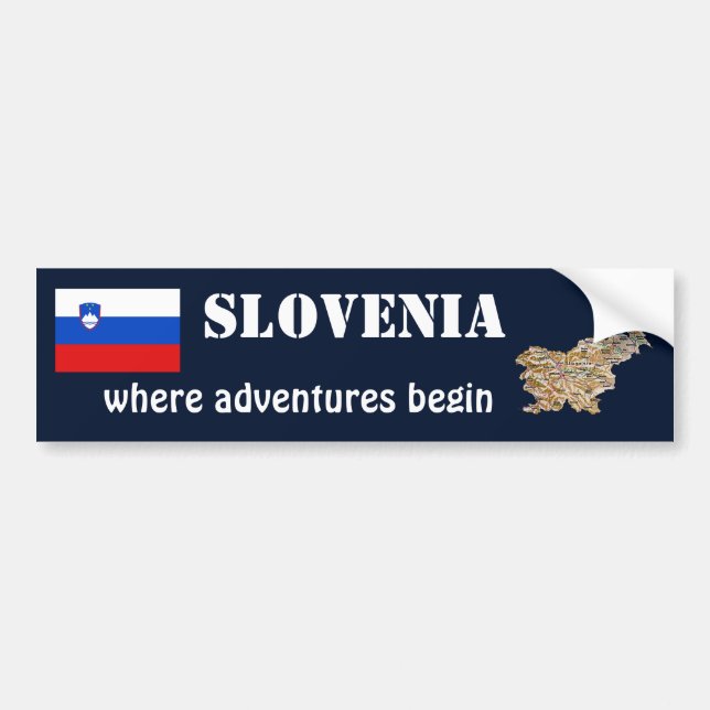 Drapeau Slovénie + Sticker pare-chocs (Devant)