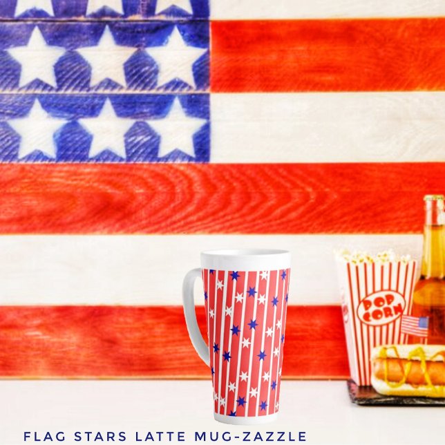 Drapeau Stars Latte Mug (Créateur téléchargé)