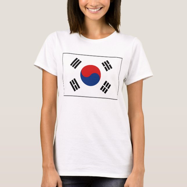 Drapeau sud-coréen x Carte T-shirt (Devant)