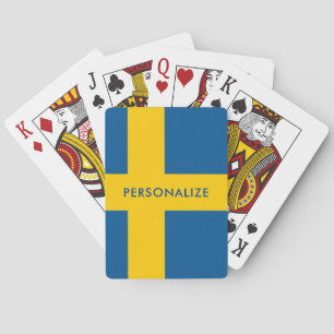 Drapeau suédois des cartes de jeu faites sur