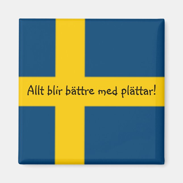 Drapeau Suédois Frigo Magnet - plättar - (Devant)