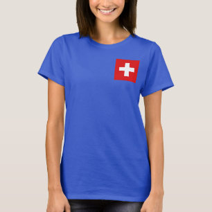Drapeau suisse et carte t-shirt