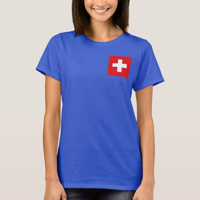 Drapeau suisse et carte t-shirt (Devant)