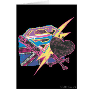 Drapeau supergirl et os croisés