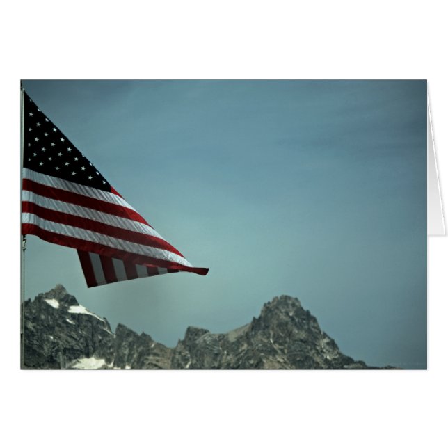 Drapeau sur la carte Teton (Devant Horizontal)