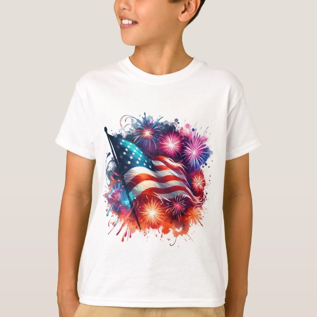 Drapeau T-shirt enfant patriotique (Devant)