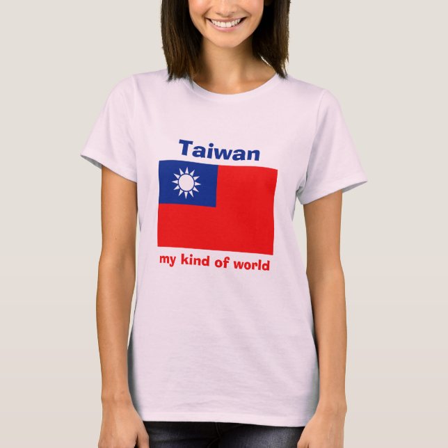 Drapeau Taïwan + Carte + T-shirt texte (Devant)