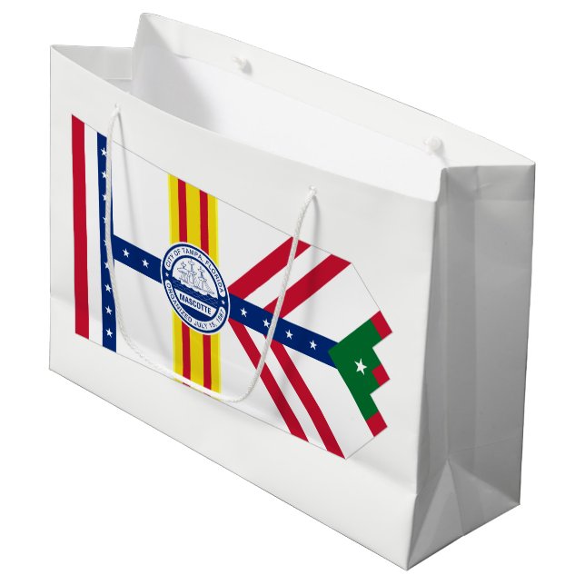 Drapeau Tampa, Floride Grand sac cadeau (Devant Angle)