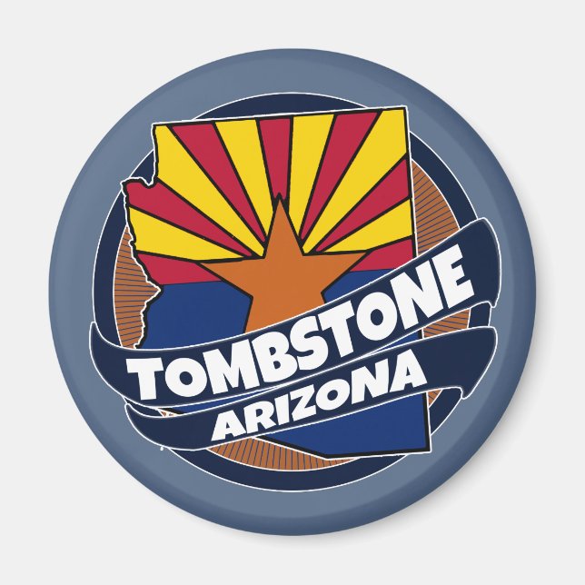Drapeau Tombstone Arizona éclater aimant (Devant)