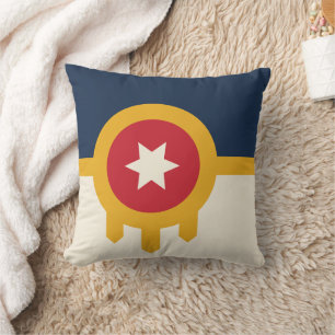 Drapeau Tulsa sur le Coussin américain MoJo