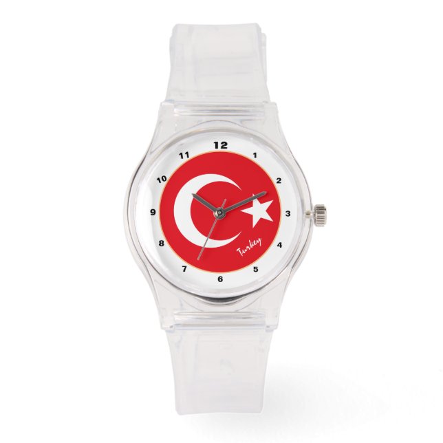 Drapeau turc montre, Turquie mode / design montre (Recto)